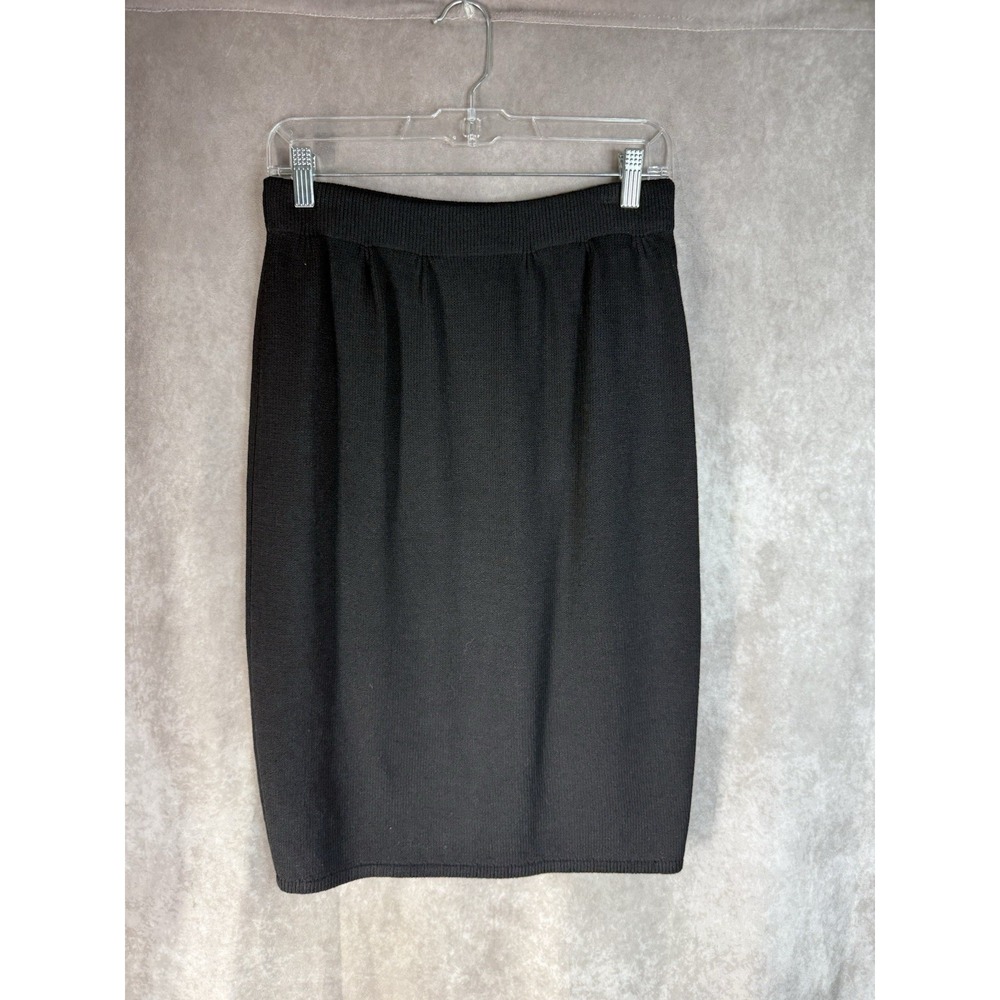St. John Separates Santana Knit Pencil Skirt In Black Women's Sz 10 Made in USA